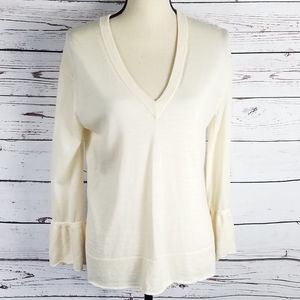 J.Crew bell sleeve V neck sweater